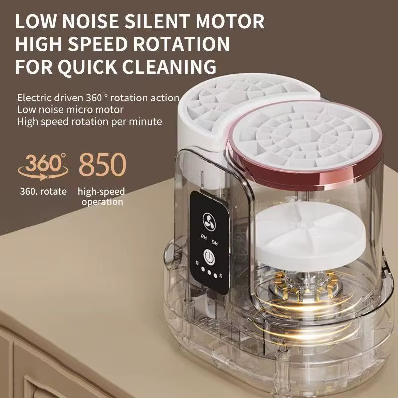 Electric Multi-Functional Makeup Brush Cleaner with Brush Dryer One-Click Control Digital Timer USB Charging