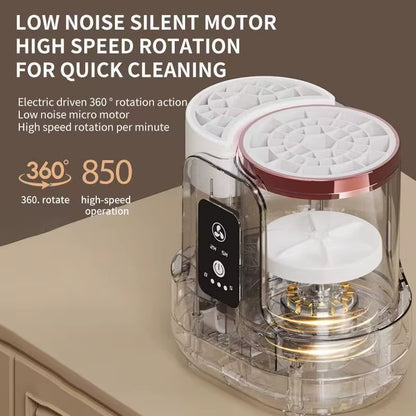 Electric Multi-Functional Makeup Brush Cleaner with Brush Dryer One-Click Control Digital Timer USB Charging