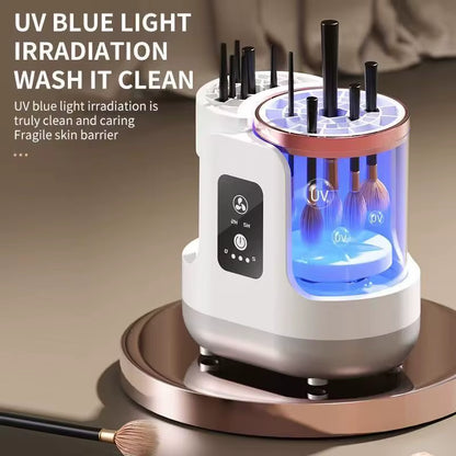 Electric Multi-Functional Makeup Brush Cleaner with Brush Dryer One-Click Control Digital Timer USB Charging