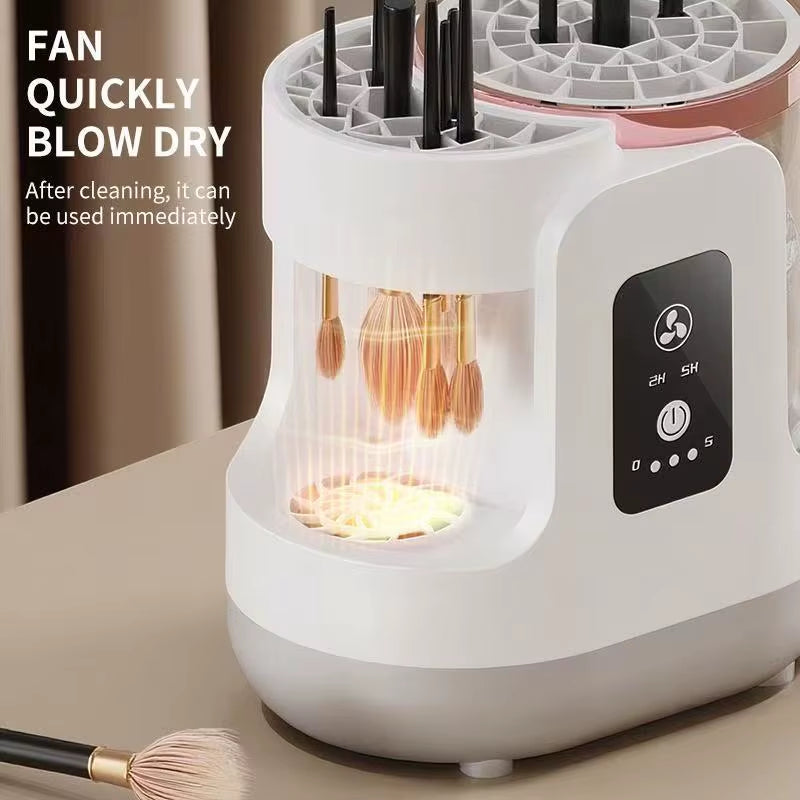 Electric Multi-Functional Makeup Brush Cleaner with Brush Dryer One-Click Control Digital Timer USB Charging